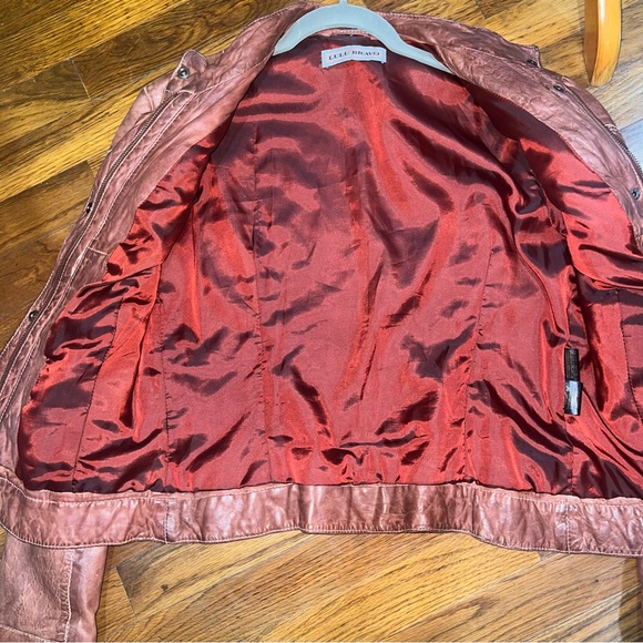 Vintage LULU BRAVO Leather Motorcycle Jacket Brown Vtg - Picture 8 of 11